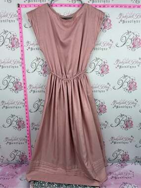 EM ELLE DRESS vintage Sleeveless Dress in Dusty Rose with Gathered Waist